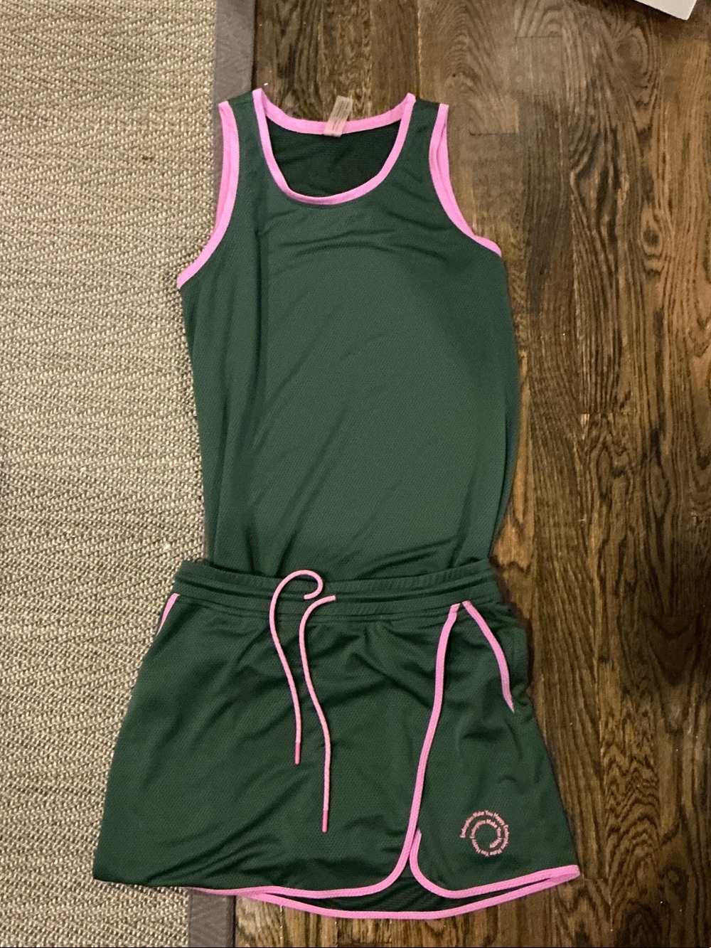 Outdoor Voices Green and Pink Athletic Tank Skort